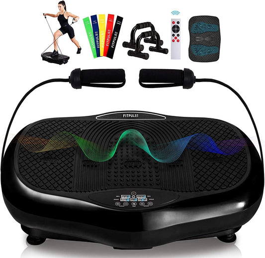 FITPULSE PRO Vibration Plate Exercise Machine - Dual Motor Vibration Platform Machine Vibrating Platform - Body Vibration Machine Vibrating Machine Vibration Plates Black Vibrating Plate
