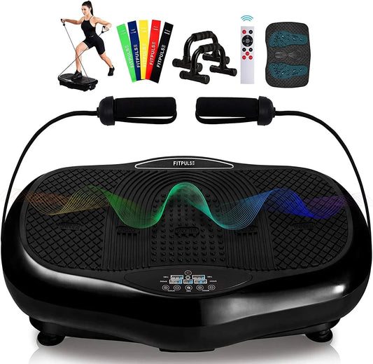 FITPULSE PRO Vibration Plate Exercise Machine - Dual Motor Vibration Platform Machine Vibrating Platform - Body Vibration Machine Vibrating Machine Vibration Plates Black Vibrating Plate