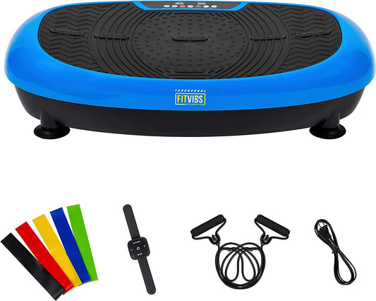 Fitvids Vibration Plate Exercise Machine Workout Vibration Fitness Platform with Resistance Loops and Resistance Band, 2D, 3D and 4D