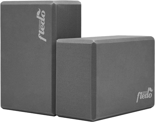 Fledo Yoga Blocks 2 Pack, Foam Yoga Brick, Featherweight and Comfy - Provides Stability and Balance - for Exercise, Pilates, Workout, Fitness & Gym