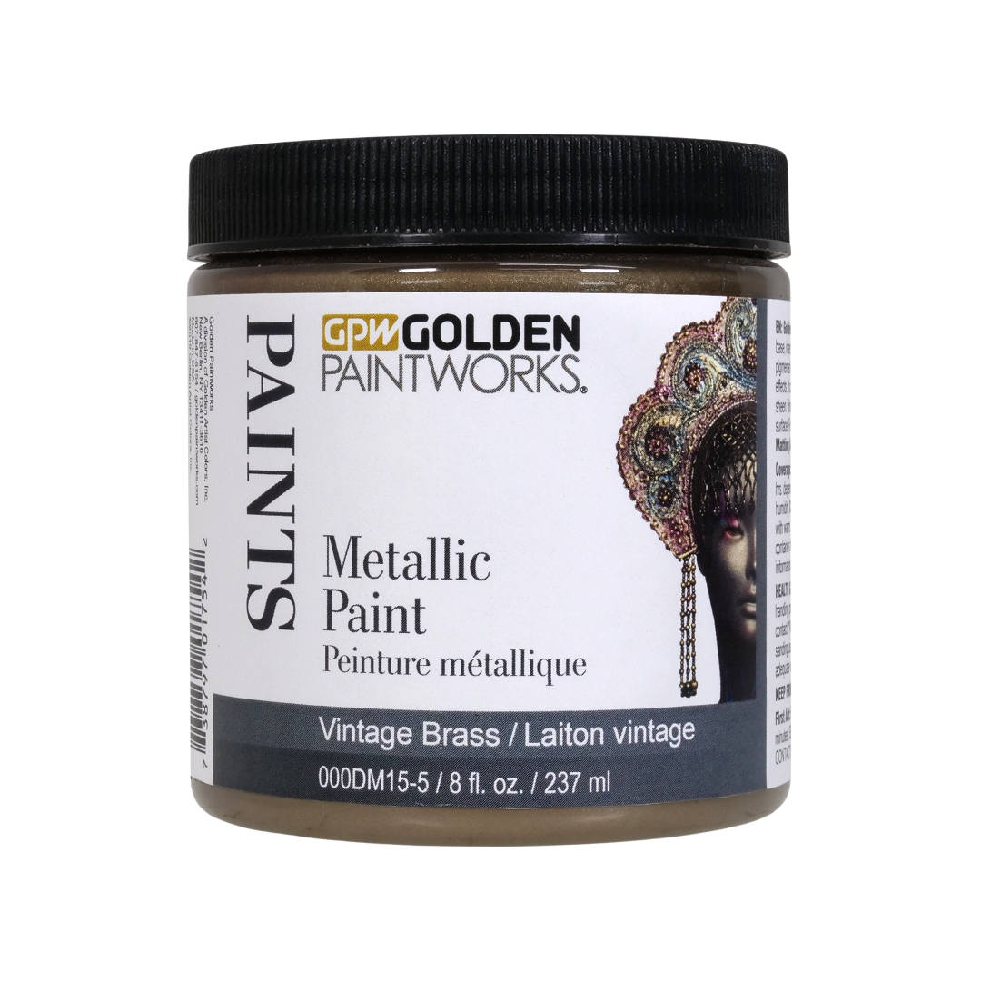 Golden Paintworks Water Based Metallic Paint 000DM15-5 Vintage Brass 8 oz