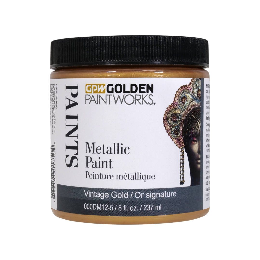 Golden Paintworks Water Based Metallic Paint 000DM12-5 Vintage Gold 8 oz