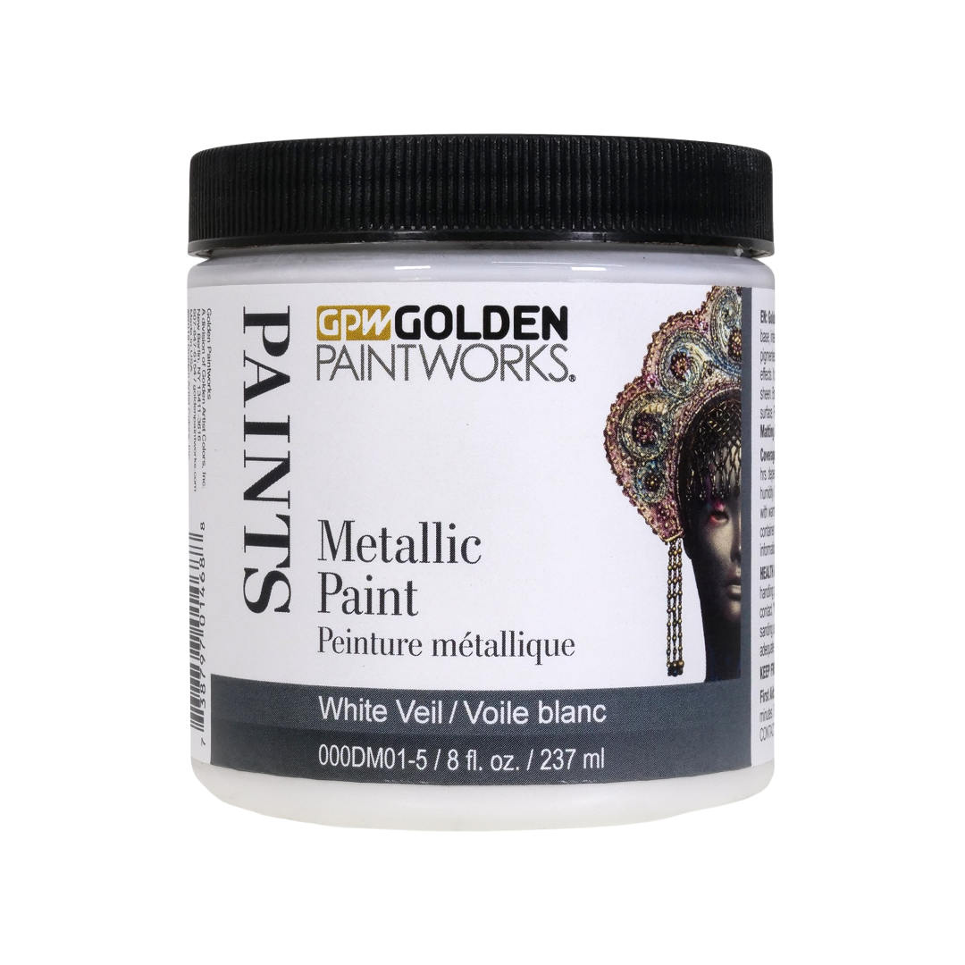 Golden Paintworks Water Based Metallic Paint White Veil 000DM01-5 8 oz