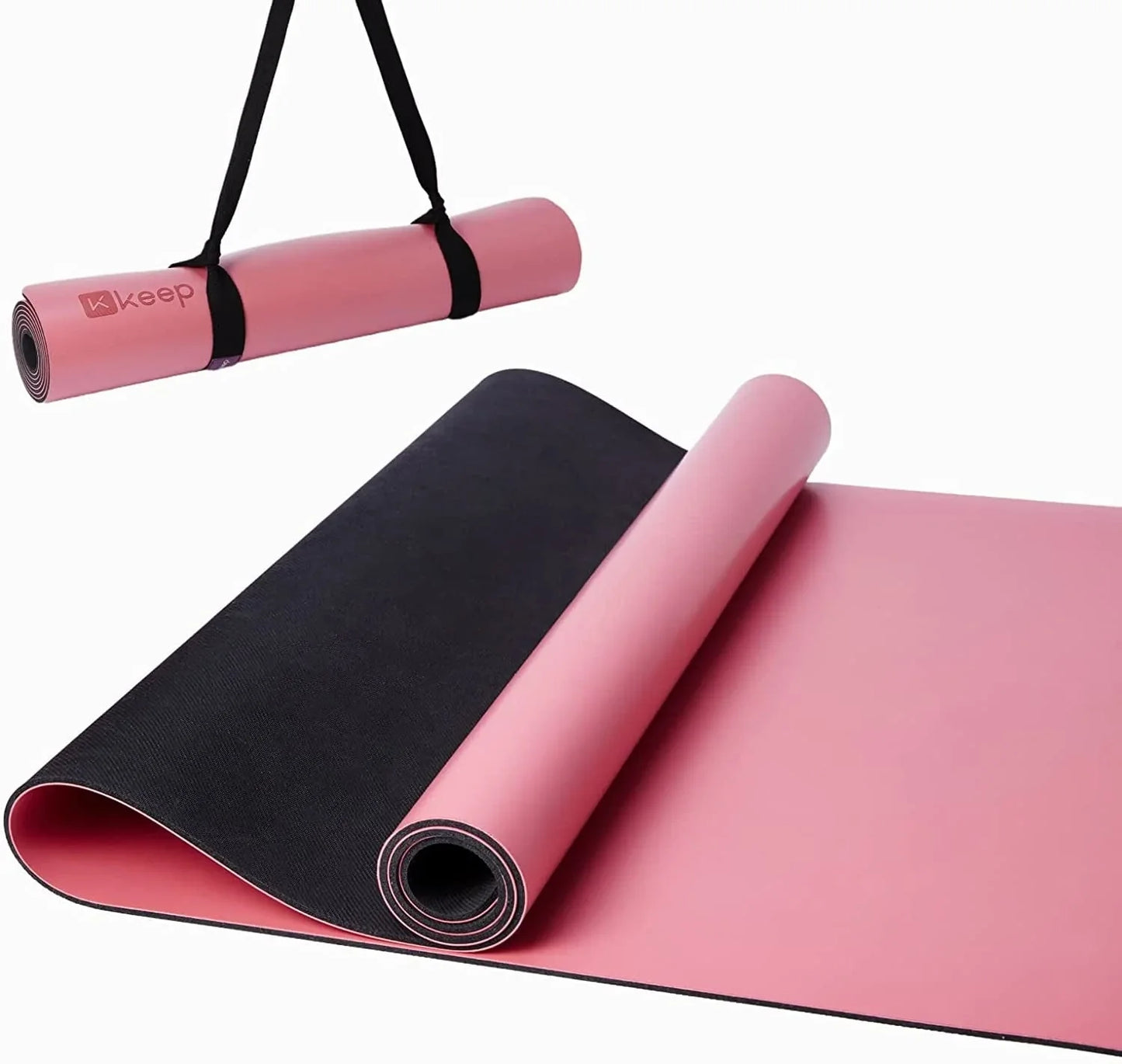 Keep Nature Rubber Premium Yoga Mat - 5Mm Thick Non Slip Anti-Tear Fitness Mat for Hot Yoga, Pilates & Stretching Home Gym Workout