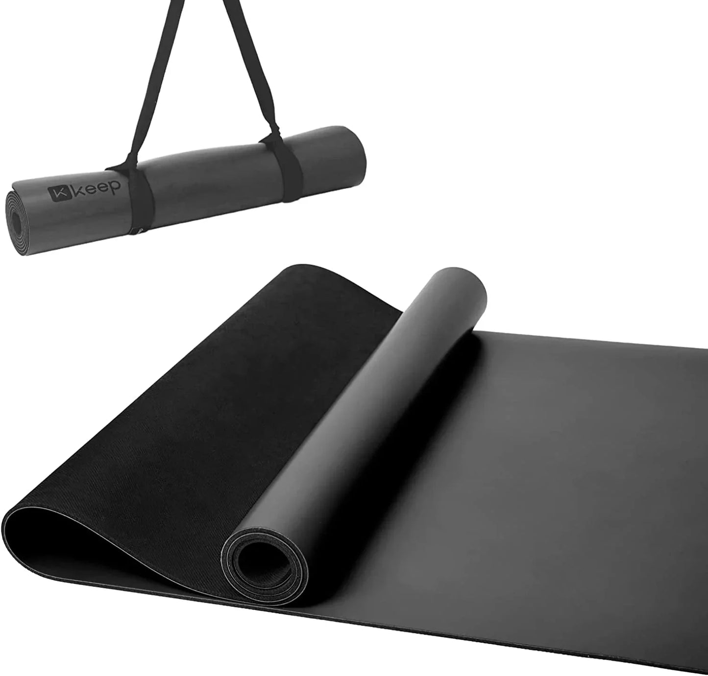 Keep Nature Rubber Premium Yoga Mat - 5Mm Thick Non Slip Anti-Tear Fitness Mat for Hot Yoga, Pilates & Stretching Home Gym Workout