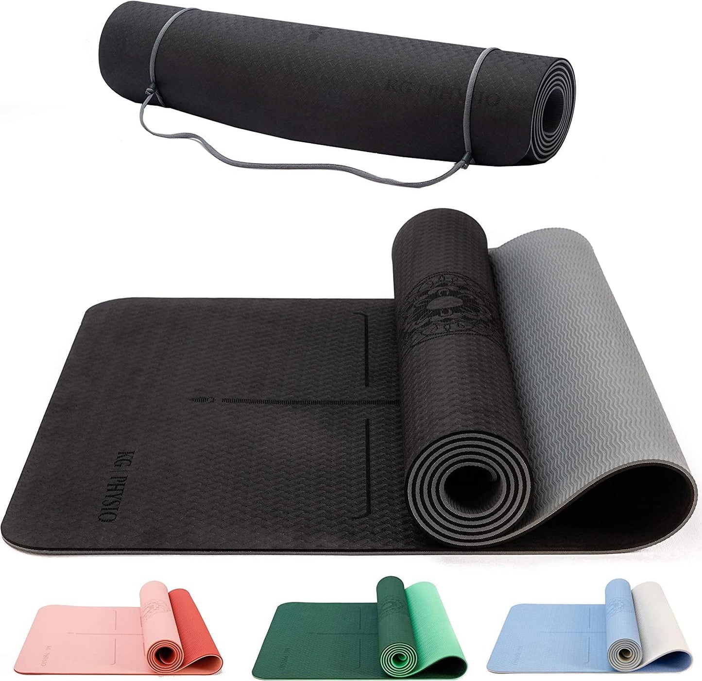 KG Physio 6Mm Yoga Mats for Women and Men - TPE Material Eco Friendly - Non Slip Mat Perfect for Yoga Poses