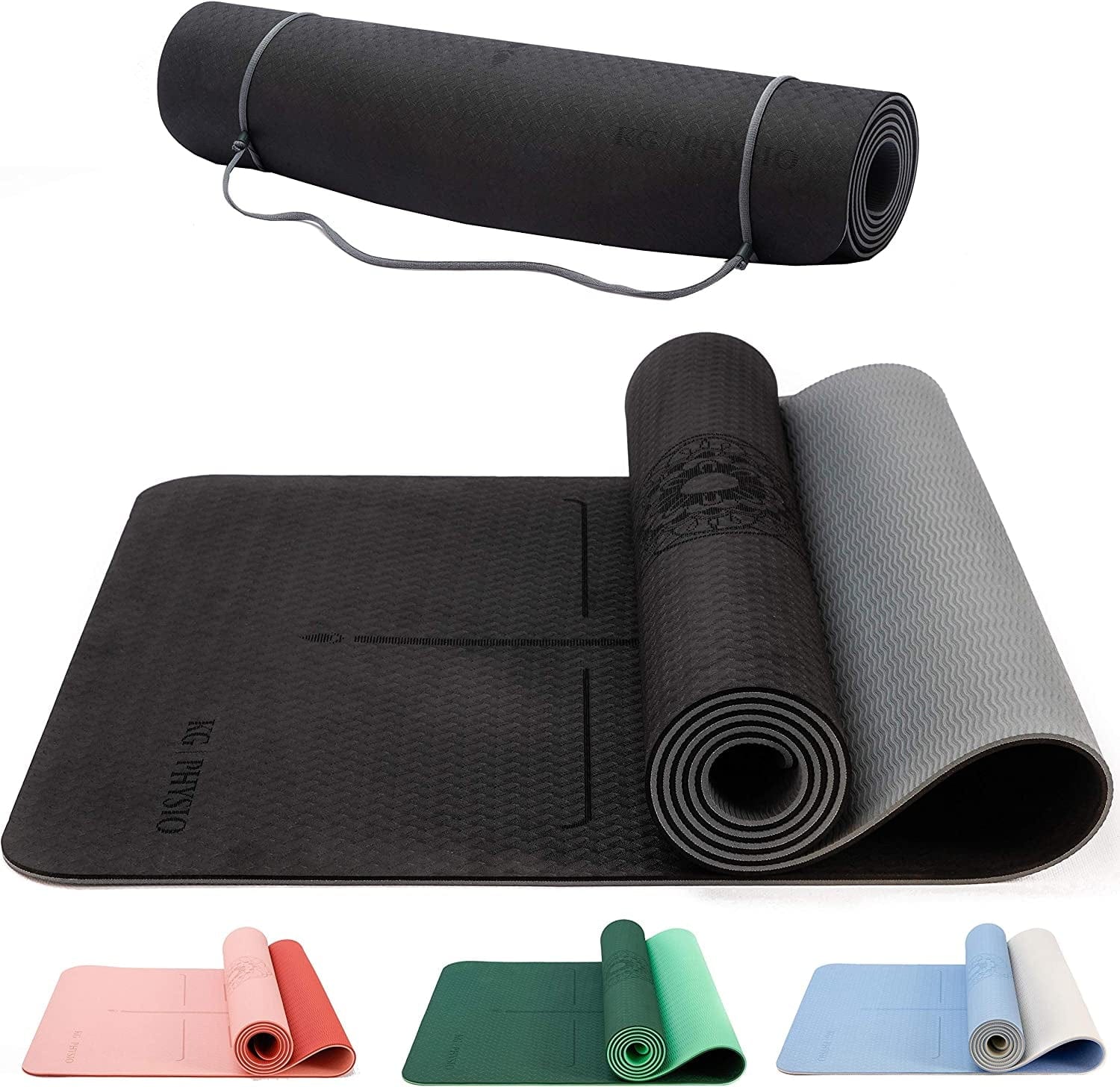 KG Physio 6Mm Yoga Mats for Women and Men - TPE Material Eco Friendly - Non Slip Mat Perfect for Yoga Poses
