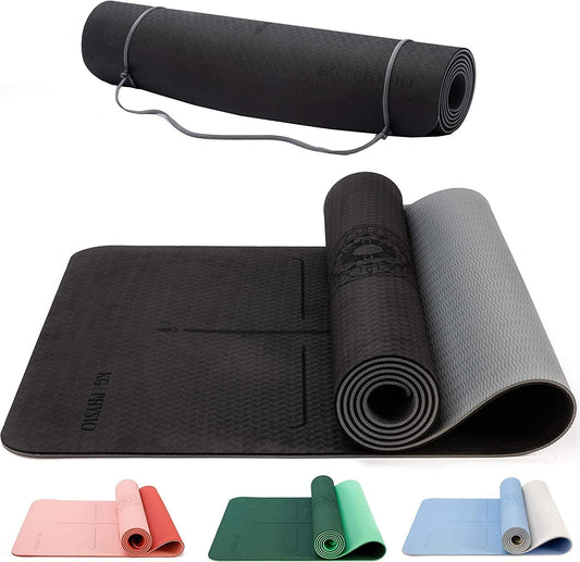 KG Physio 6Mm Yoga Mats for Women and Men - TPE Material Eco Friendly - Non Slip Mat Perfect for Yoga Poses