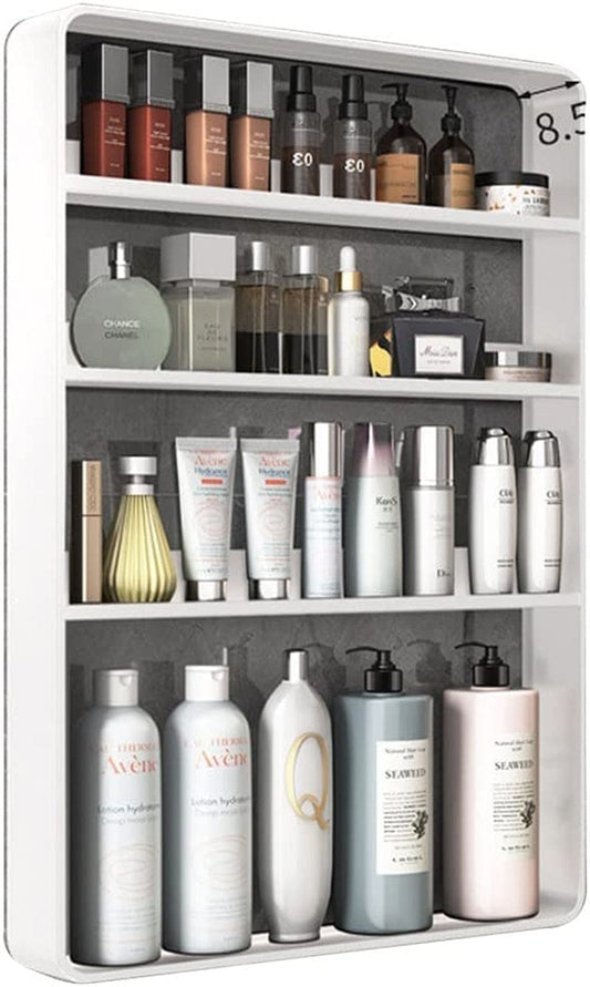 Kitchen Rack Wall-Mounted Seasoning Storage Rack Bathroom Storage Rack Washing Machine Wall Storage Rack Home Multi-Purpose Rack (Color : White, Size : 50 * 70 * 8.5Cm)