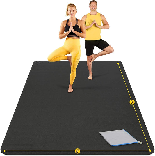 Large Yoga Mat 8'X6'X8Mm Extra Thick, Durable, Eco-Friendly, Non-Slip & Odorless Barefoot Exercise and Premium Fitness Home Gym Flooring Mat by Activegear