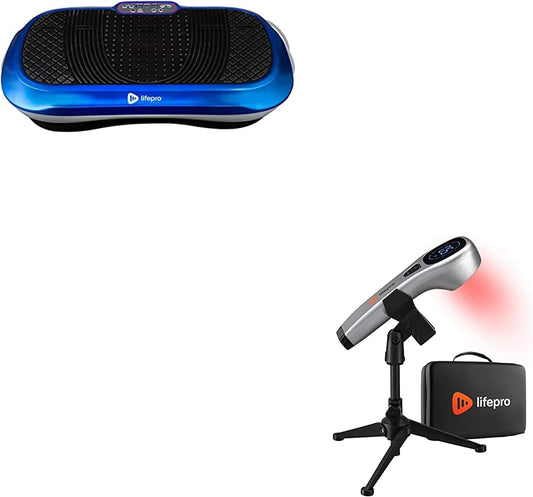 Lifepro Waver Vibration Plate Exercise Machine & Red Light Therapy Device Wand Bundle