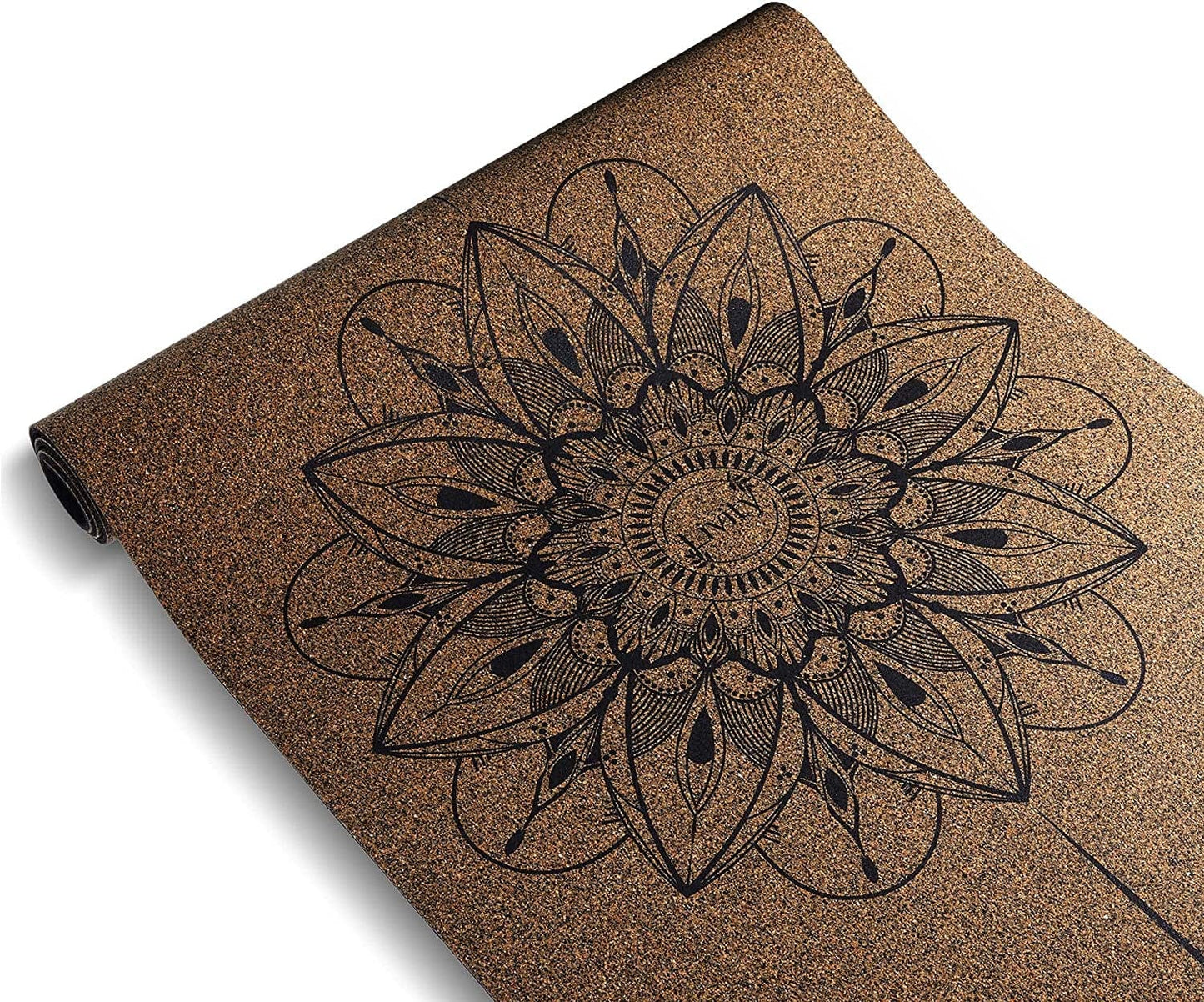 Livity Yoga - Mandala Cork Yoga Mat, Durable & Non-Slip Workout Mat, Cork Exercise Mat with Beautiful Mandala Design & Alignment Points, 74 X 24 X 0.2 Inches