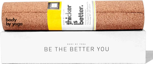 Luxury Cork Yoga Mat - Non Slip, Soft, Sweat Resistant. Thicker, Longer, and Wider for More Comfort and Support. Tough Enough for Hot Yoga. Optional Built-In Pose Alignment Lines (80" X 26" X 6.5Mm)