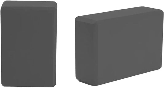 Mind Reader Yoga Block (Set of 2) High Density EVA Foam Blocks Non-Slip Surface for Yoga, Pilates, Meditation, Supports Deepen Poses, Improve Strength and Aid Balance and Flexibility, Black