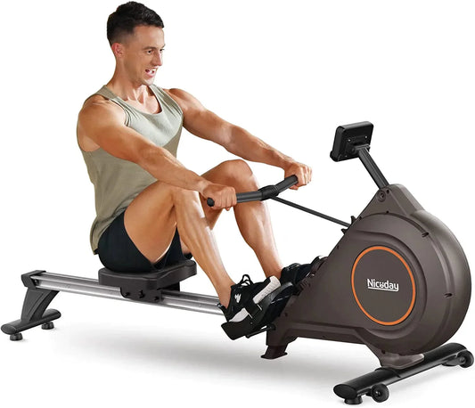 Niceday Rowing Machine for Home Use, Hyper-Quiet Magnetic & Hydraulic Rower With16 Resistance Levels, 350LBS Loading Capacity