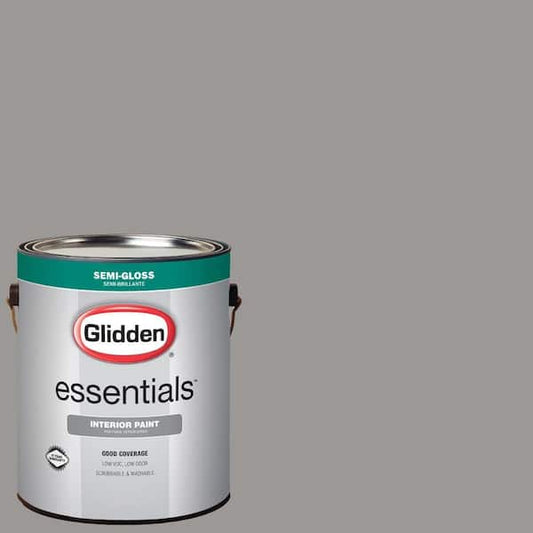 1 Gallon Interior Paint Semi-Gloss Scrubbable, Stone Grey