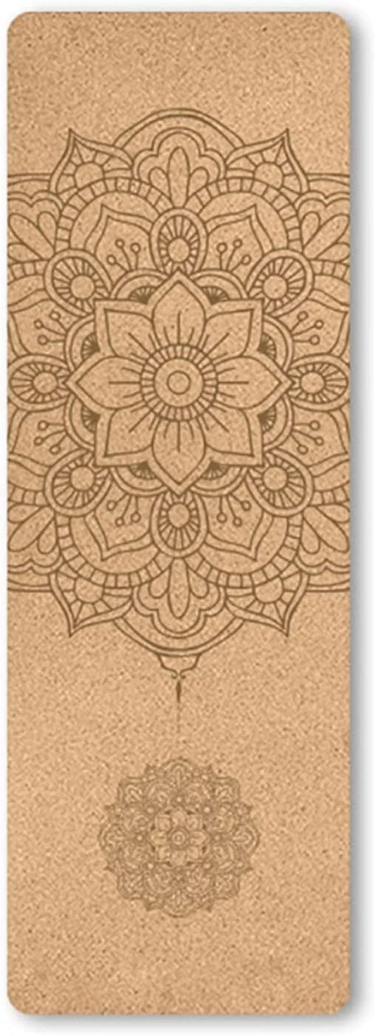 TEMSOOM Sports Mat 4Mm TPE Printed Yoga Mat Non-Slip Home Gym Mat Gymnastics Pilates Mat with Bag Yoga Mat (Color : Mandala, Size : 2)