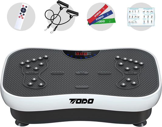 TODO Vibration Plate Exercise Machine Whole Body Vibration Machine for Relieving Muscle Tightness, Remote Control/3 Resistance Loops/Resistance Bands