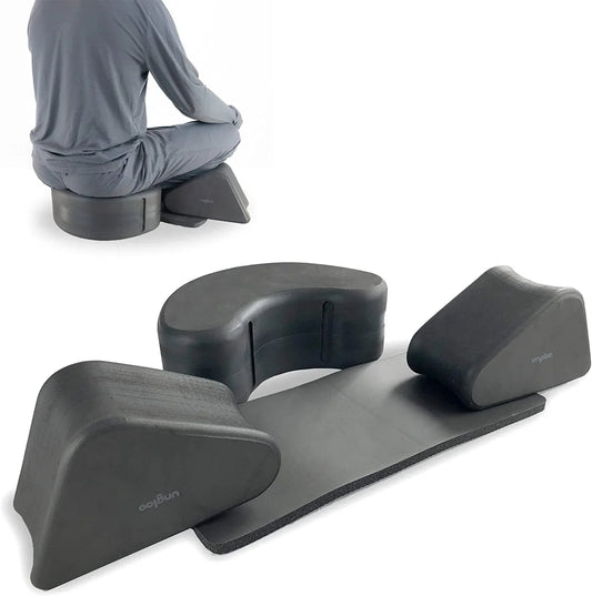 Ungloo SIT3 Yoga Meditation Seat Foam Cushion, Hip and Knee Support Blocks, Ankle Padding, Lightweight, Portable, Outdoor, Camping