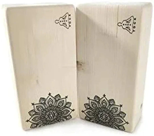 Untitled Yoga Block Natural Wood Mandala Collection