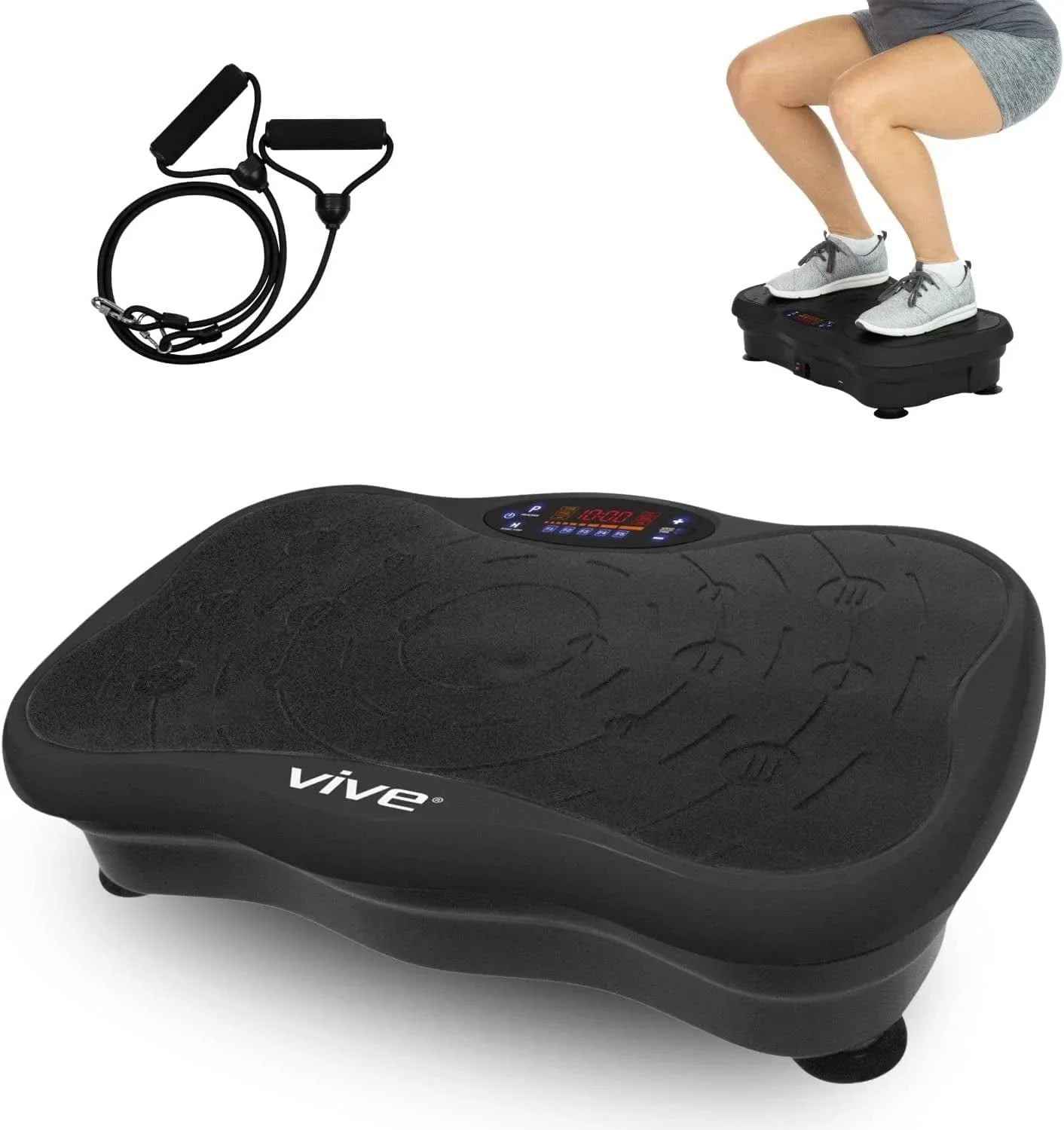 Vive Vibration Plate Exercise Machine - Vibration Platform with Resistance Exercise Band -Power Plate for Weight Loss -Power Plate Vibration Platform