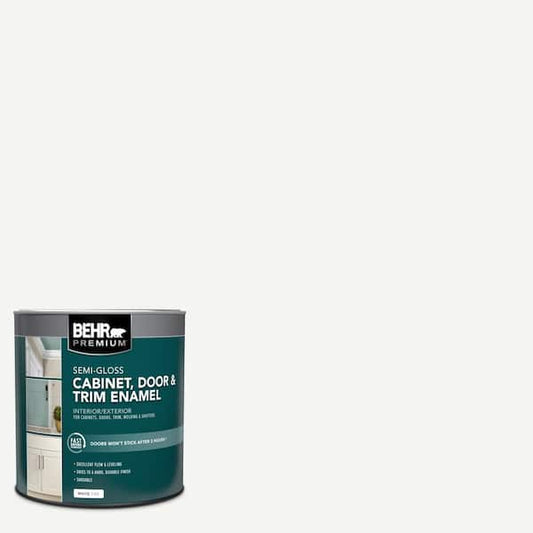 1 Quart Semi-Gloss Enamel Cabinet, Door & Trim Paint, White
