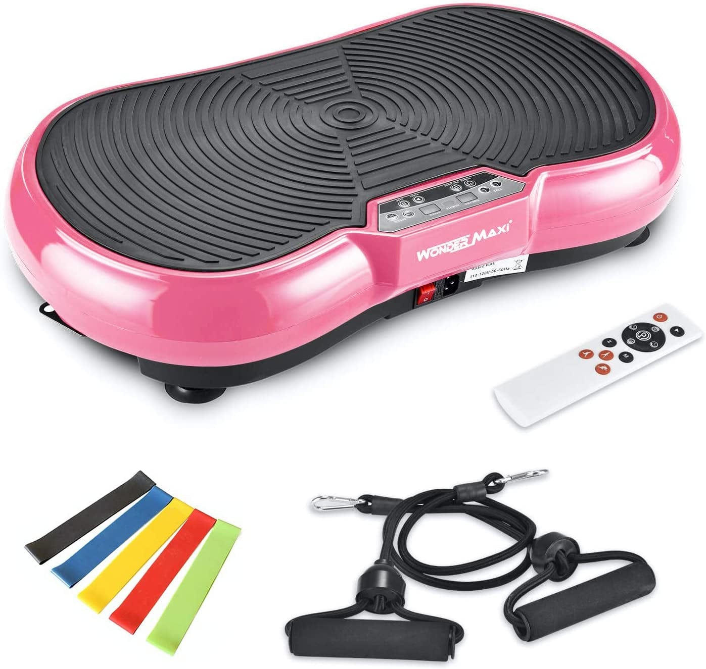 Wonder Maxi 3D Vibration Plate Exercise Machine, Whole Body Workout Vibration Fitness Platform with Dual Motor Oscillation， Remote Control and Resistance Bands for Weight Loss Toning