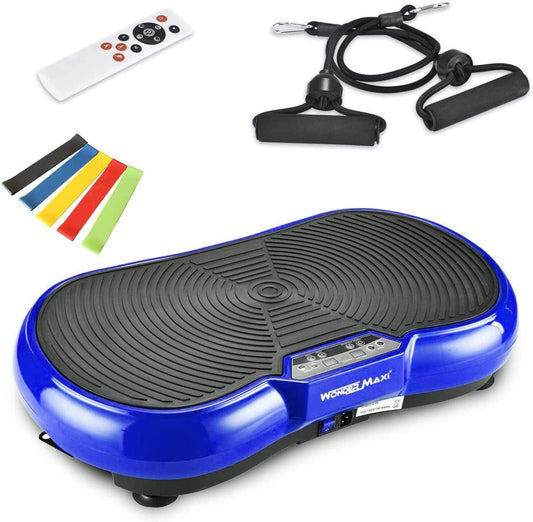 Wonder Maxi 3D Vibration Plate Exercise Machine, Whole Body Workout Vibration Fitness Platform with Dual Motor Oscillation， Remote Control and Resistance Bands for Weight Loss Toning