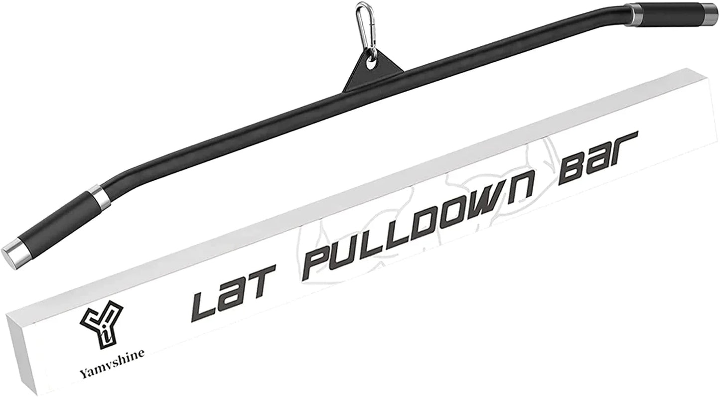 Yamyshine 39Inch LAT Pulldown Bar Attachment for Pulley Cable Machine, Curl Tricep Press down Bar with Rubber Handle, LAT Pull down Bar Accessories for Gym, Strength Workout, Muscle Building