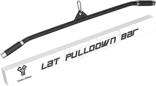 Yamyshine 39Inch LAT Pulldown Bar Attachment for Pulley Cable Machine, Curl Tricep Press down Bar with Rubber Handle, LAT Pull down Bar Accessories for Gym, Strength Workout, Muscle Building