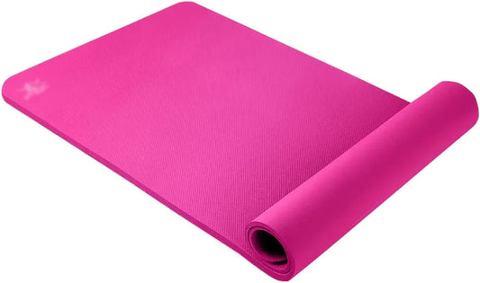 Yoga Mat Workout Mat for Home Extra Thick Exercise Mat for Yoga Pilates and Personal Fitness Ridged Rubber Surface for Non-Slip Grip Multiple Colors /981
