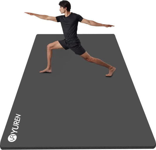 YUREN Extra Large Yoga Mat 6' X 4', 1/2 Inch Thick Exercise Mats Non-Slip Workout Mat for Women Men, Double Size with Carrying Strap and Bag