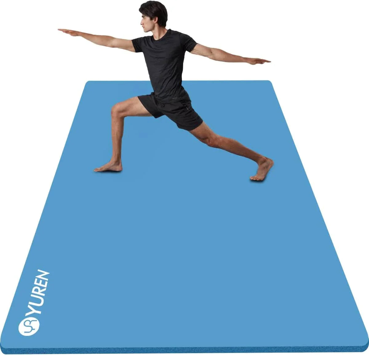 YUREN Extra Large Yoga Mat 6' X 4', 1/2 Inch Thick Exercise Mats Non-Slip Workout Mat for Women Men, Double Size with Carrying Strap and Bag