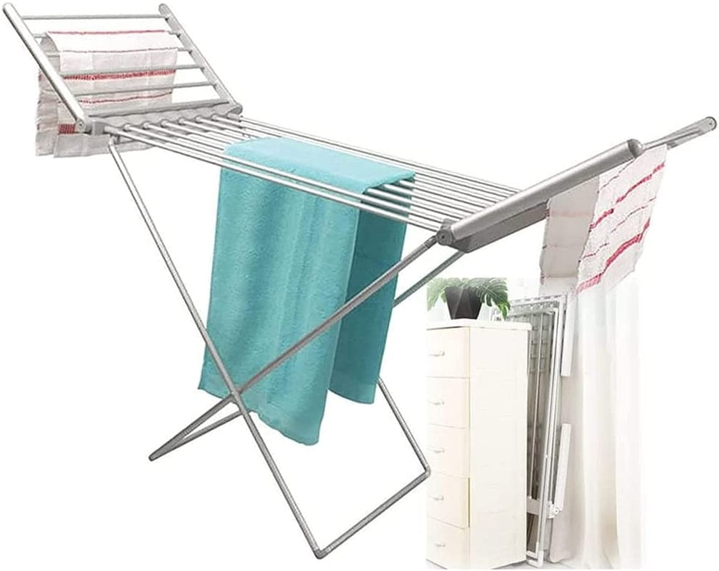 ZJIEX Towel Warmer, Electric Heated Clothes Airer Dryer, Indoor Electric Clothes Dryer with 20 Heated Bars, 230W Heated Laundry Drying Rack, Mute Dryer Machine