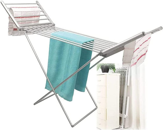 ZJIEX Towel Warmer, Electric Heated Clothes Airer Dryer, Indoor Electric Clothes Dryer with 20 Heated Bars, 230W Heated Laundry Drying Rack, Mute Dryer Machine